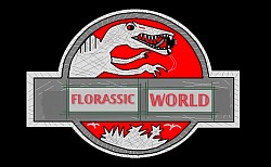 FLORASSIC WORLD: Logo: Spinosaurus.